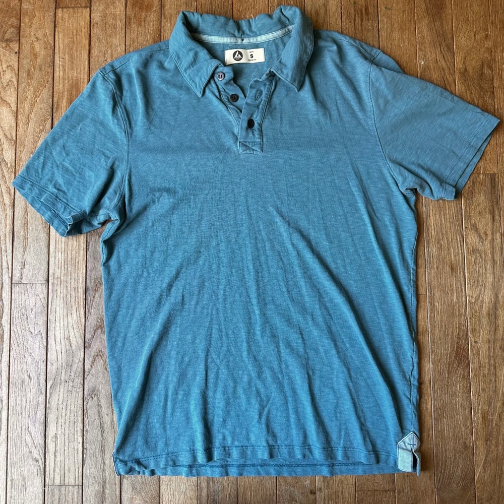 American Giant Polo Shirt Mens S 2 Pack Slub Cotton Blue Green Modern Casual - Picture 2 of 9